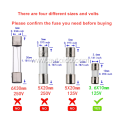 Mini Light Strings Replacement Glass Fuses 110V 125V